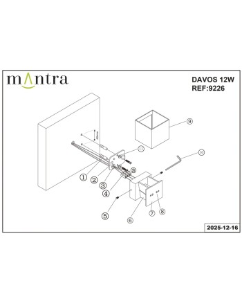 DAVOS * APLIQUE LED 12W 3000K DIM ORO